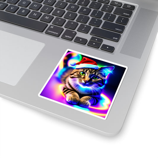 Christmas cat a284 - Laptop Decal