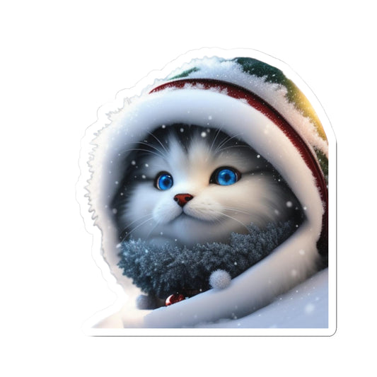 Christmas cat a887 - Laptop Decal