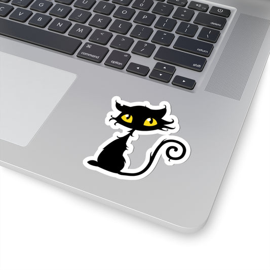 Spooky Black Cat a1 - Laptop Decal