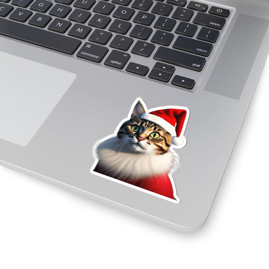 Christmas cat a523 - Laptop Decal