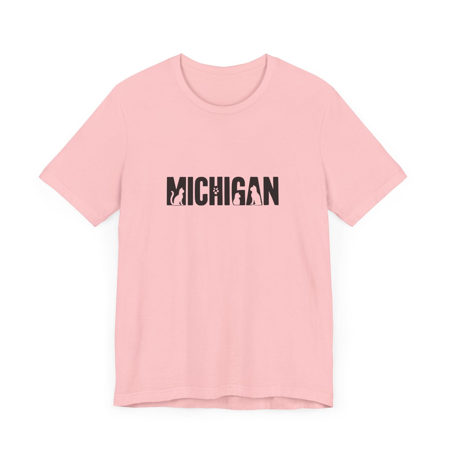 Michigan cat letters Unisex Jersey Short Sleeve Tee