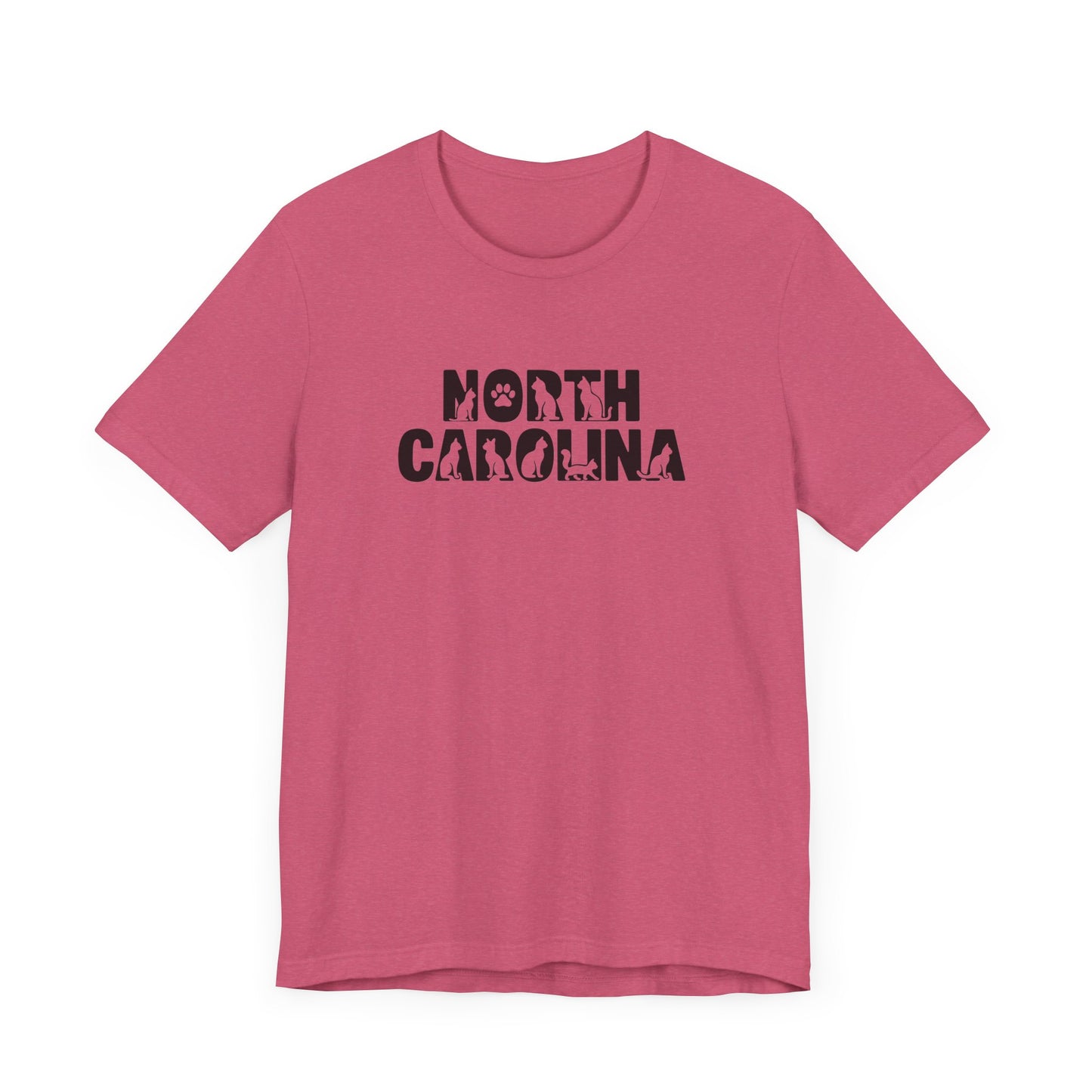 North Carolina cat letters Unisex Jersey Short Sleeve Tee
