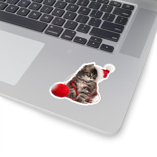 Christmas cat a894 - Laptop Decal