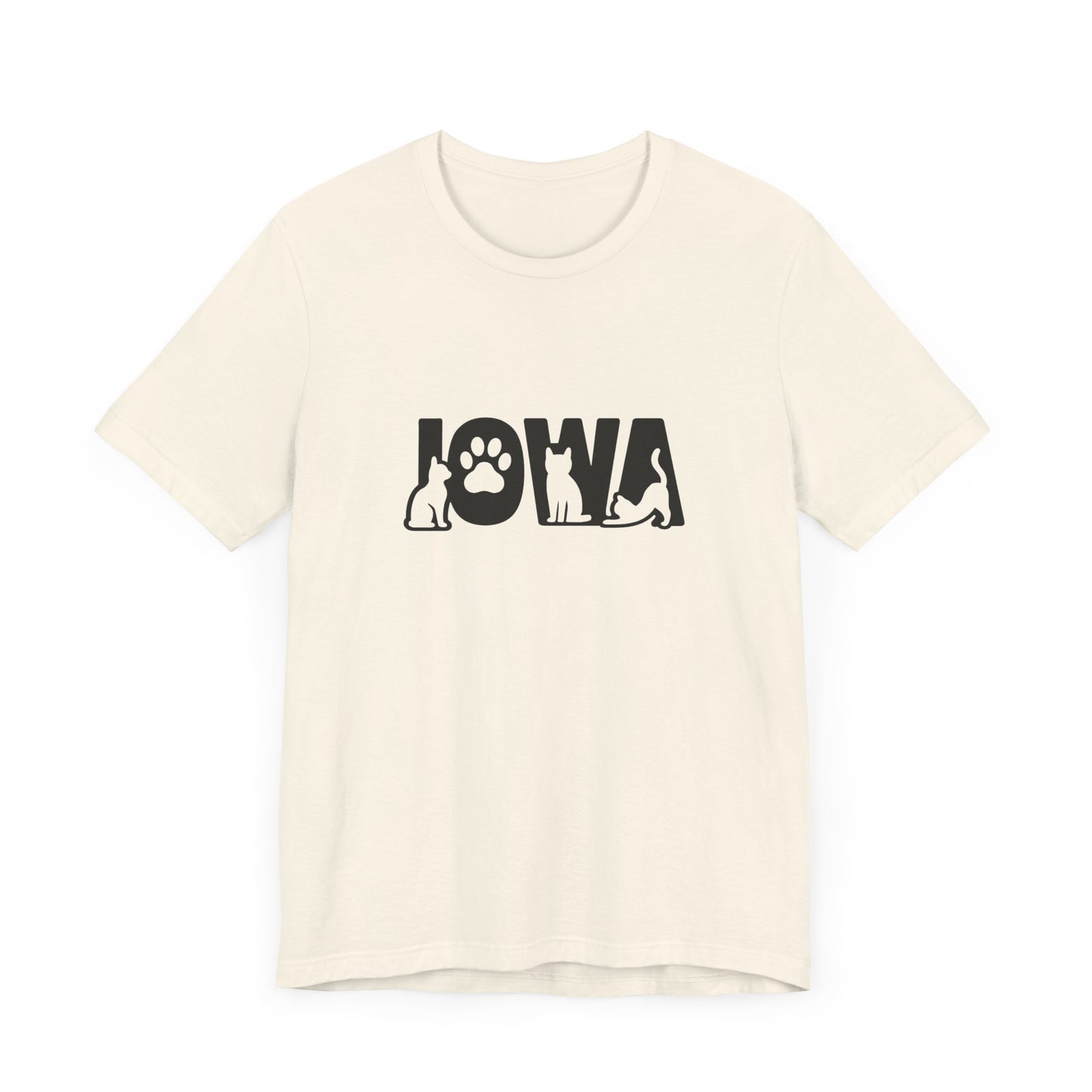 Iowa cat letters Unisex Jersey Short Sleeve Tee