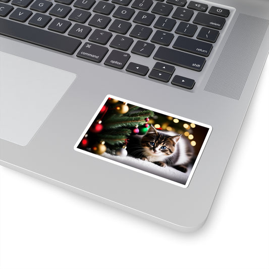 Christmas cat a582 - Laptop Decal