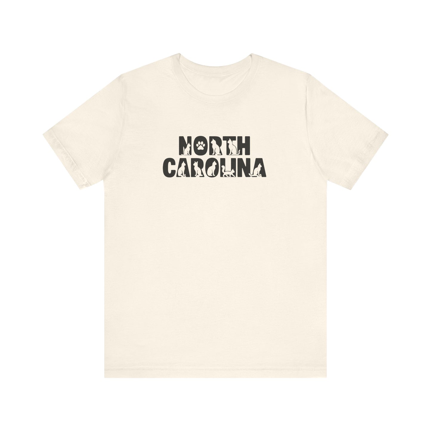 North Carolina cat letters Unisex Jersey Short Sleeve Tee