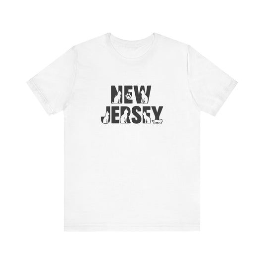 New Jersey cat letters Unisex Jersey Short Sleeve Tee