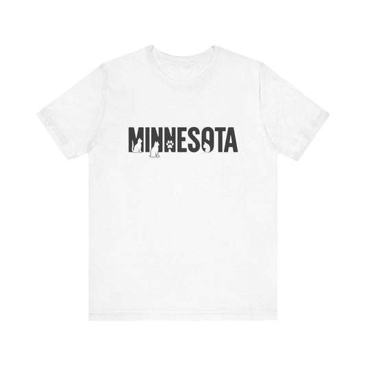 Minnesota cat letters Unisex Jersey Short Sleeve Tee