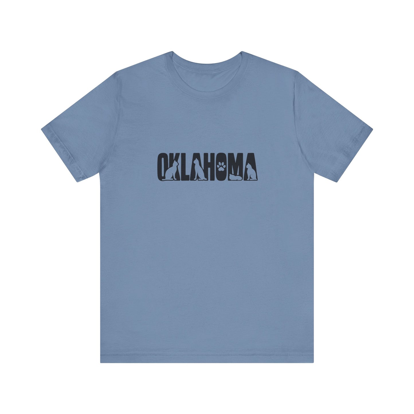 Oklahoma cat letters Unisex Jersey Short Sleeve Tee