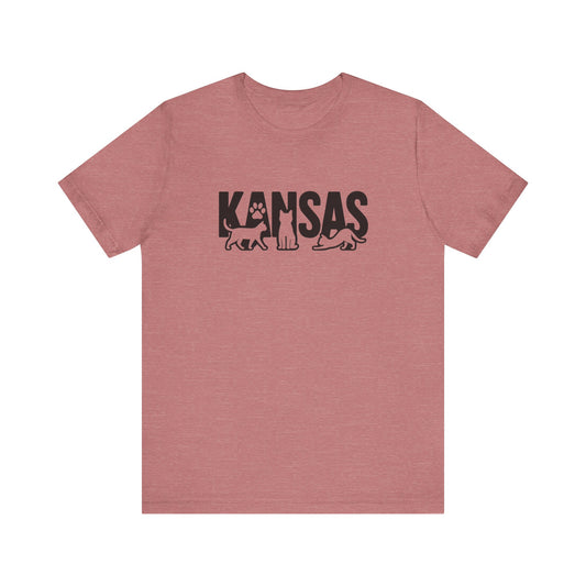 Kansas Cat letters Unisex Jersey Short Sleeve Tee