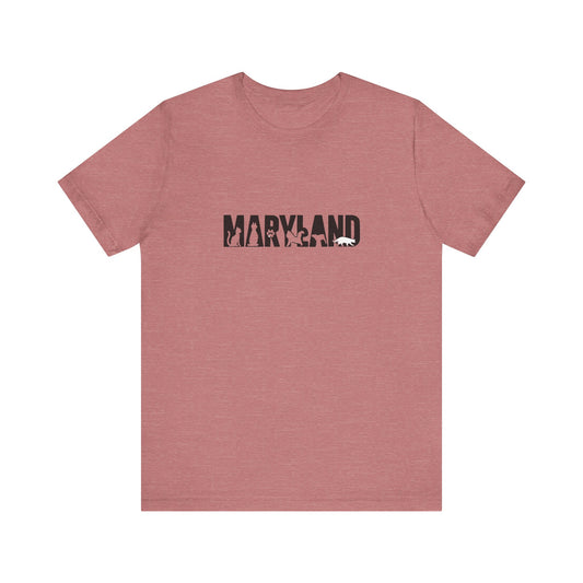 Maryland cat letters Unisex Jersey Short Sleeve Tee