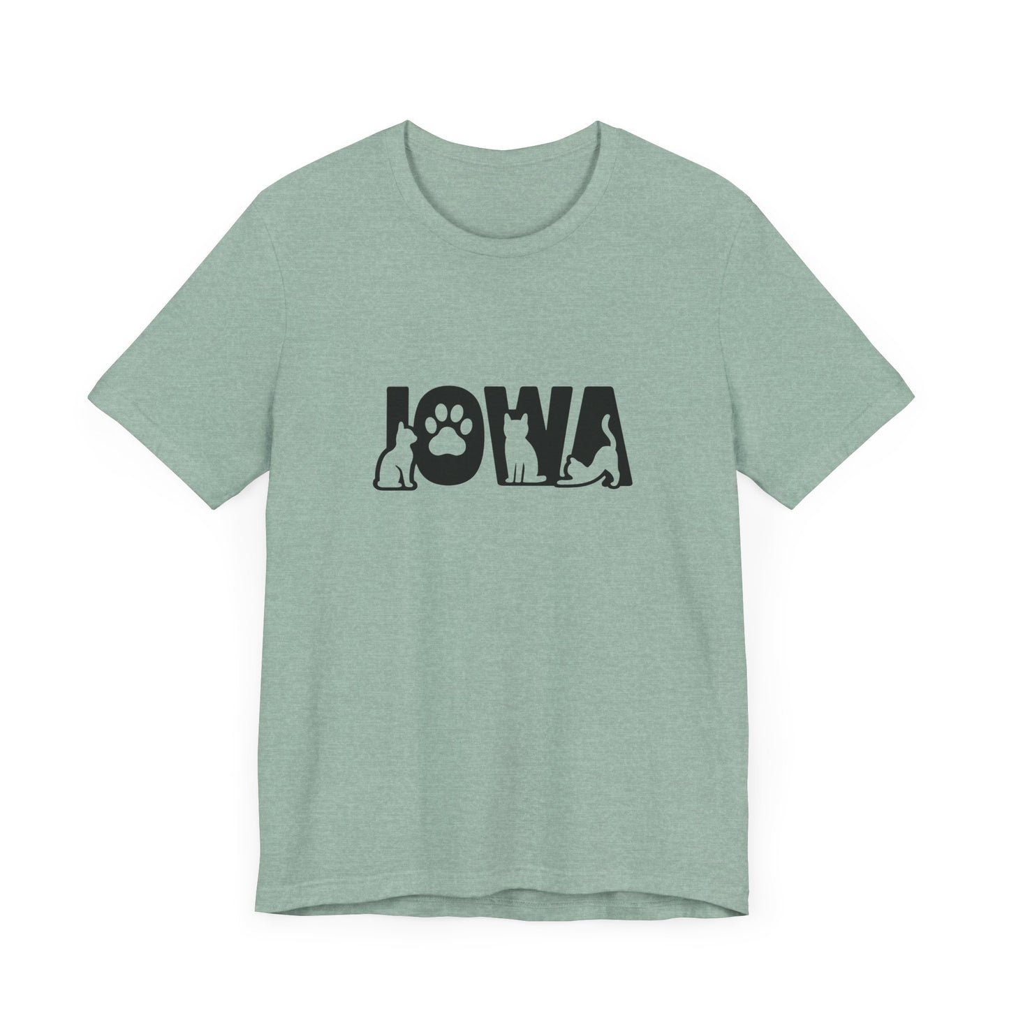 Iowa cat letters Unisex Jersey Short Sleeve Tee