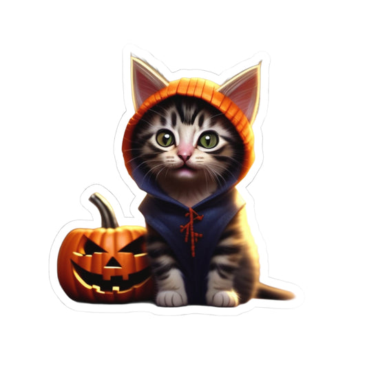 Kitten Trick or Treat Boy - Laptop Decal