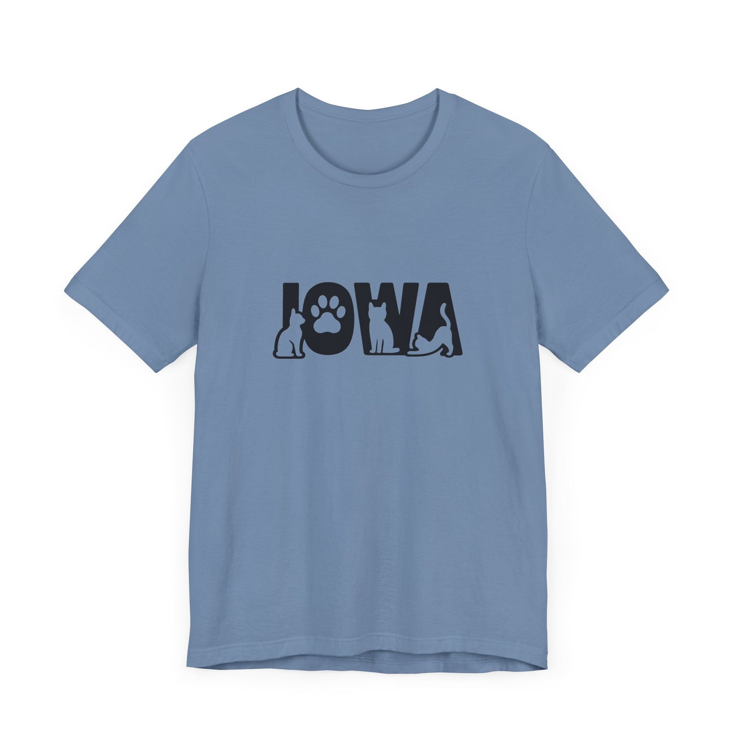 Iowa cat letters Unisex Jersey Short Sleeve Tee