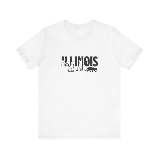 Illinois cat letters Unisex Jersey Short Sleeve Tee
