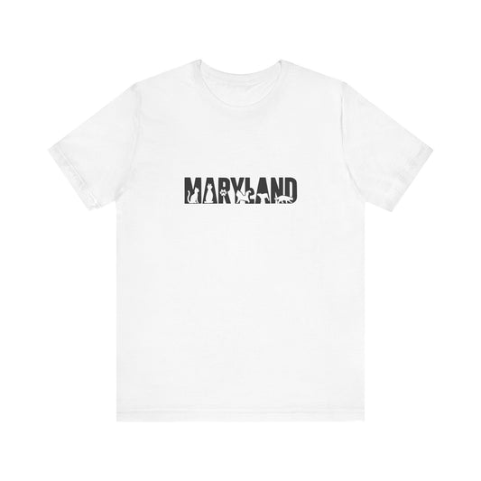 Maryland cat letters Unisex Jersey Short Sleeve Tee
