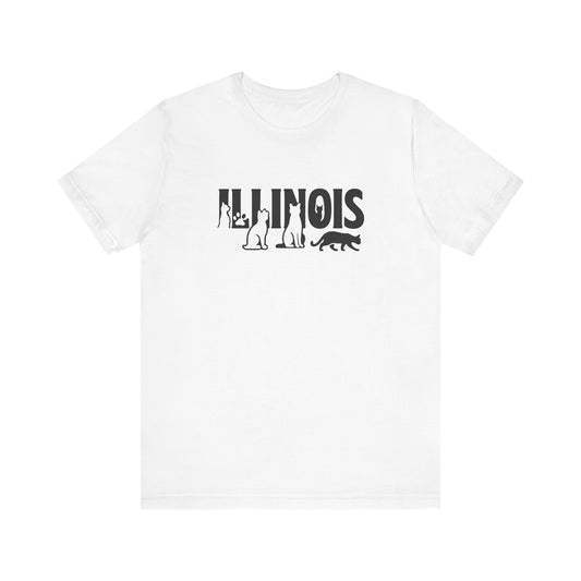 Illinois Cat Letters Unisex Jersey Short Sleeve Tee